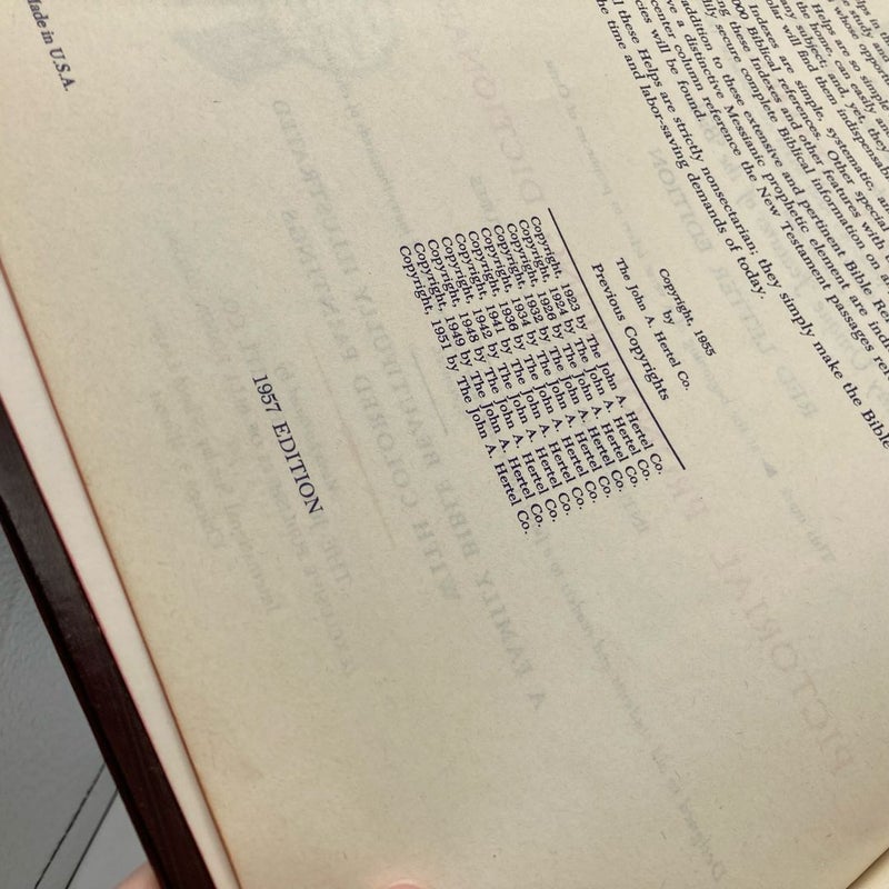 Holy Bible Hertel Blue Ribbon 1957 Revised New Standard Reference KJV Red Letter 