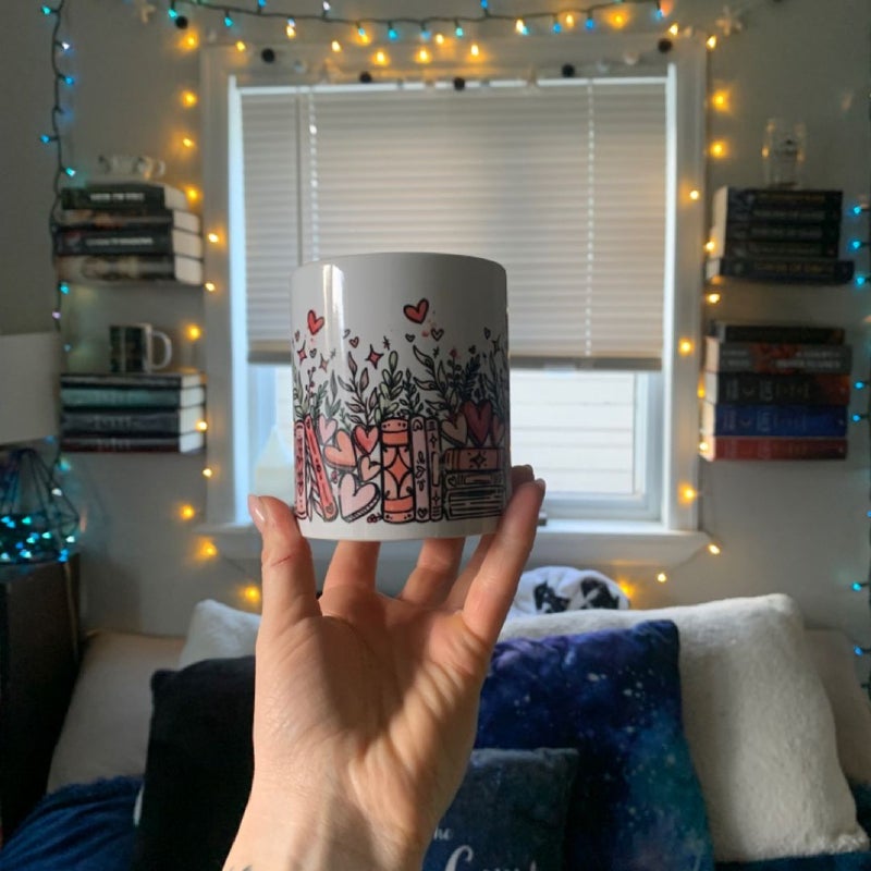 Book Babe Designs Valentines Day bookish mug