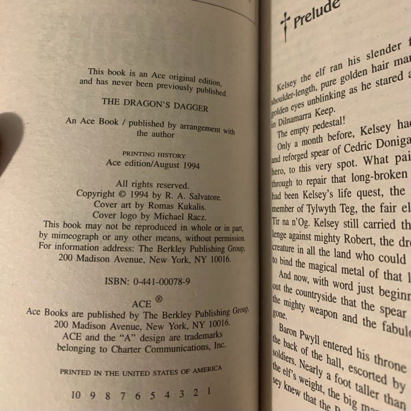 Spearwielder’s Tale 1 & 2: The Woods Out Back, The Dragon’s Dagger, First Edition First Printing