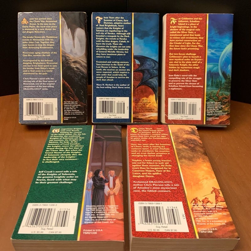 DragonLance: Complete Bridges of Time Series 1-5 Set: Spirit of the Wind, Legacy of Steel, The Silver Stair, The Rose and the Skull, Dezra’s Quest, All First Edition First Printing