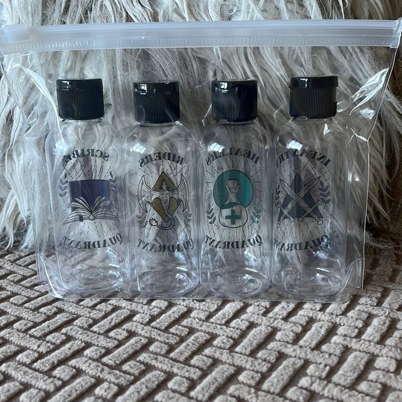 Fairyloot Fourth Wing travel bottles 