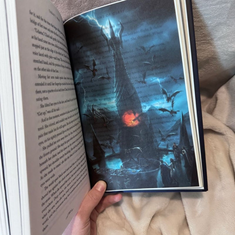 Throne of Glass with page overlays