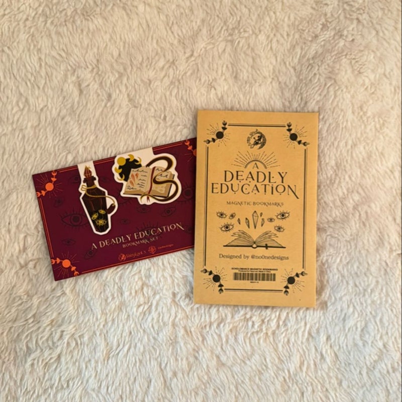 A Deadly Education magnetic bookmarks (FairyLoot exclusive)