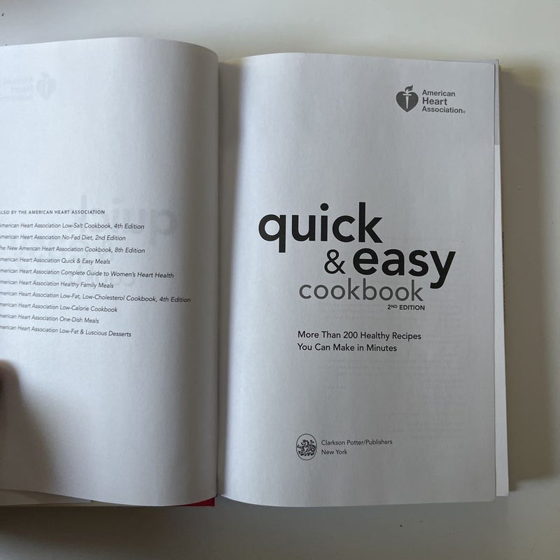 American Heart Association Quick and Easy Cookbook, 2nd Edition