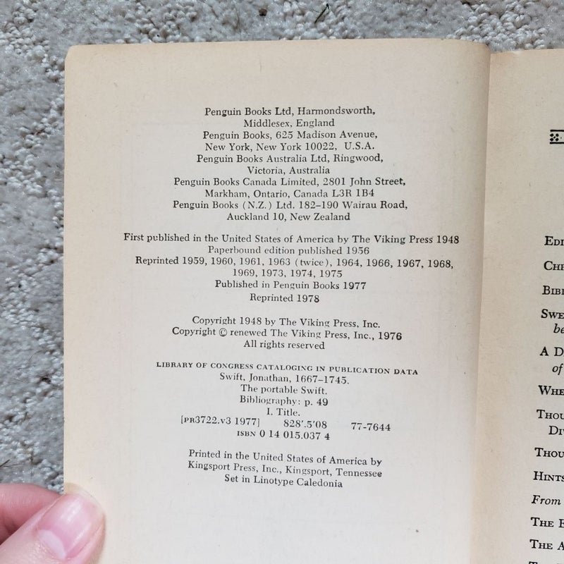 The Portable Swift (Penguin Books Edition, 1978)