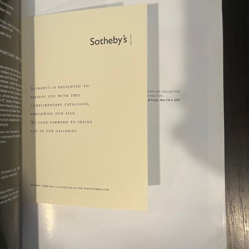 Sotheby’s Prints New York May 3 & 4, 2007 No8312 Catalog including the Whistler Collection