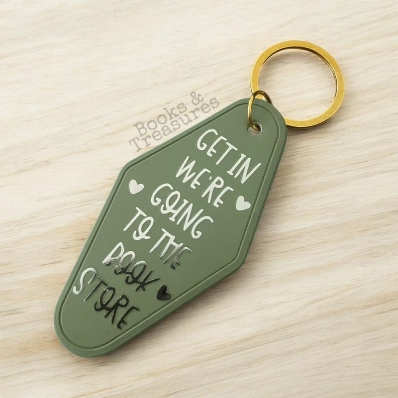 Bookish Keychain | Faux Leather Motel Style Key Tag | Handmade