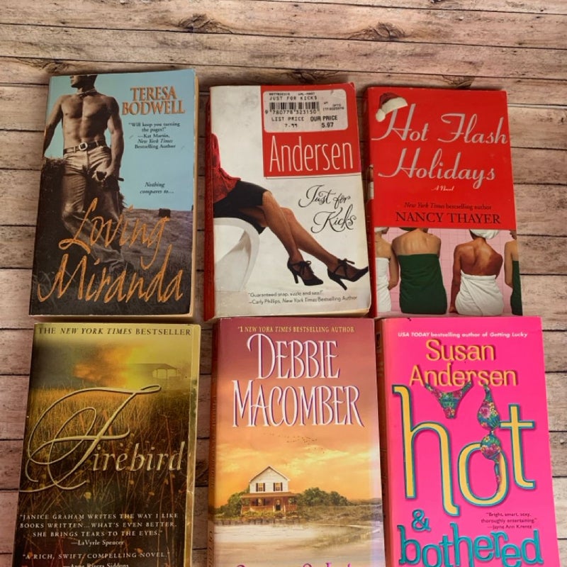 Romance Paperback Book Bundle of 6 Books 