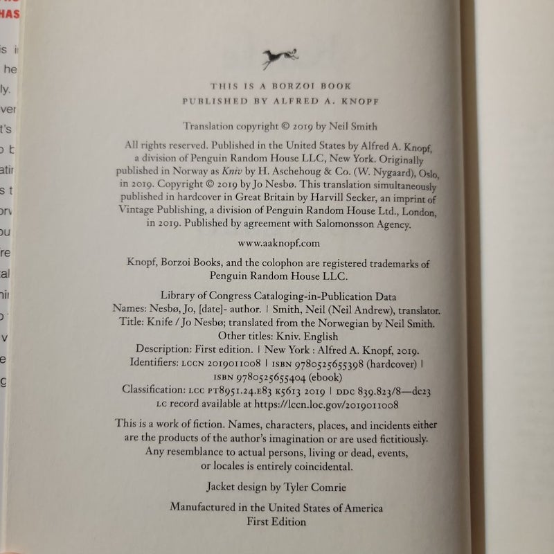 Knife (2019 First Edition)
