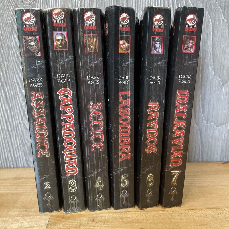 Lot (6) Dark Ages Vampire PB Assamice Ravnos Setite Malkavian, Books 2 3 4 5 6 7