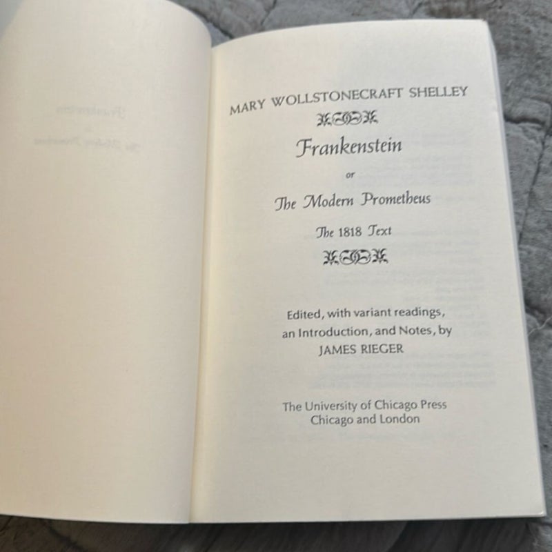Frankenstein, or the Modern Prometheus