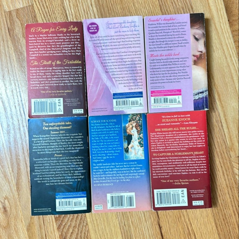 Lot of 6 Rules to Catch a Devilish Duke plus 5 more by Suzanne Enoch