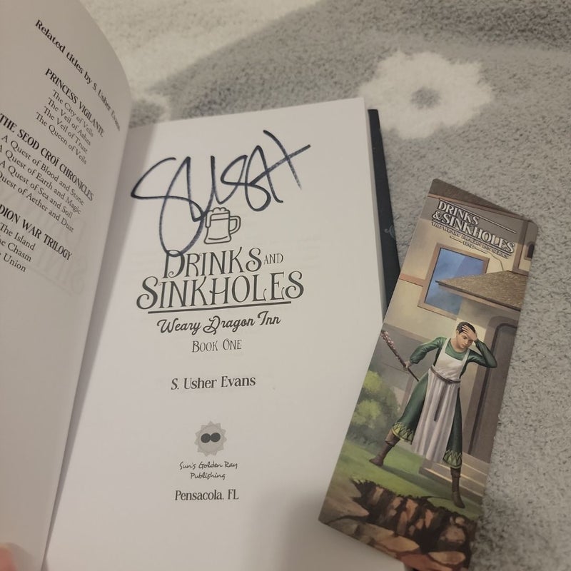 Drinks and Sinkholes (Signed with bookmark)