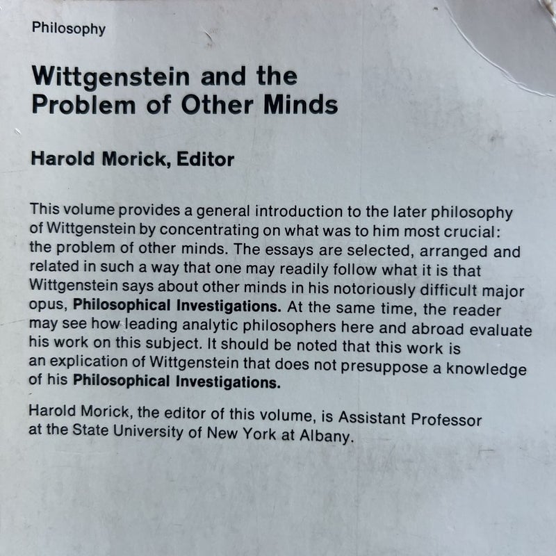 Wittgenstein and the Problem of Other Minds