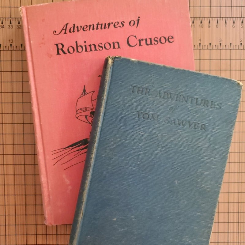 "Adventures of Robinson Crusoe" and "The Adventures of Tom Sawyer" (vintage bundle)