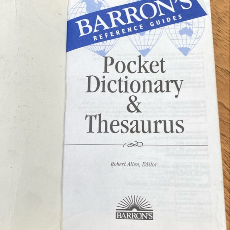 Pocket Dictionary and Thesaurus