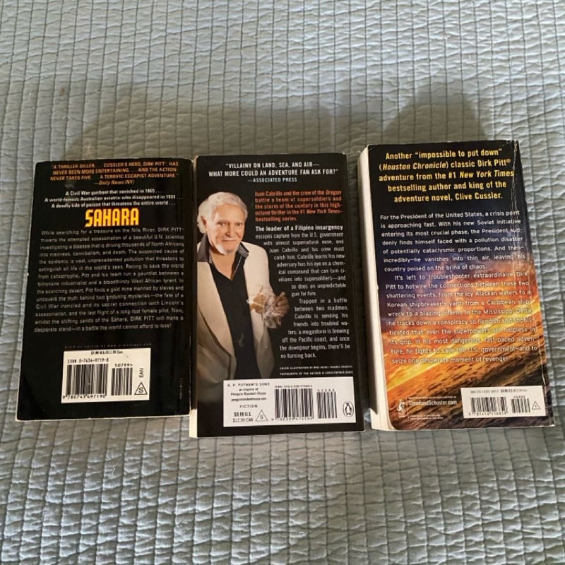 3 Clive Cussler Paperback Books