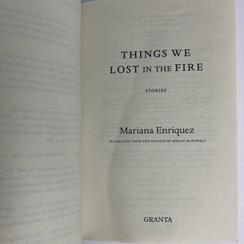 Things We Lost in the Fire