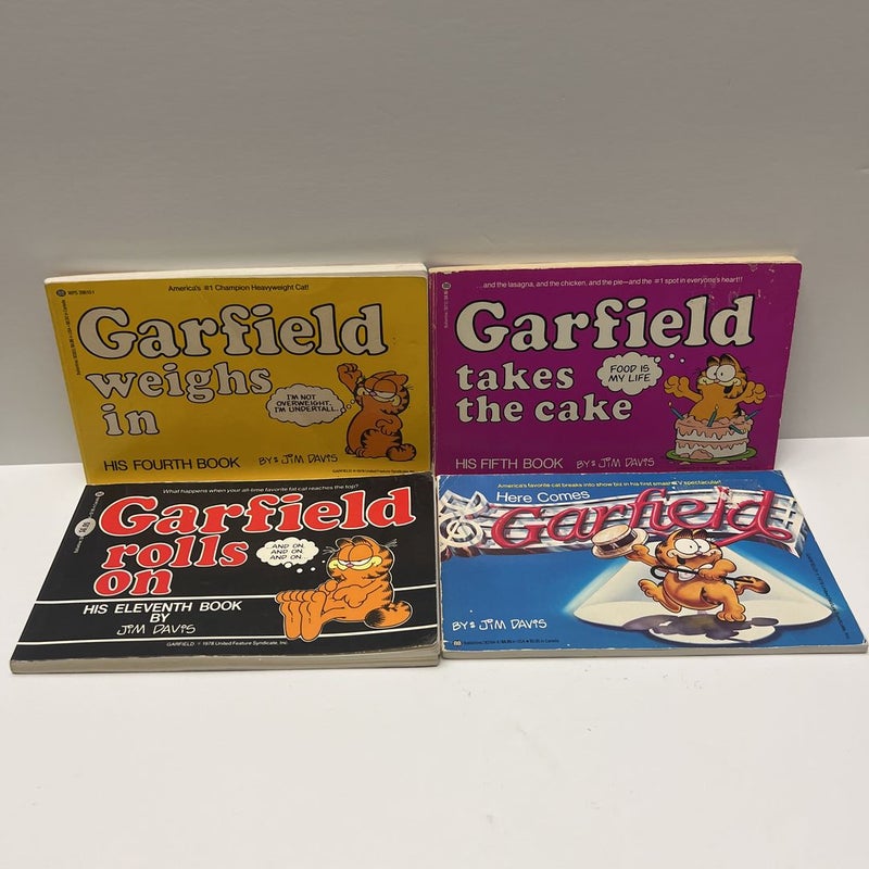 1980’s Garfield (4 Book) Bundle: Garfield Weighs In, Garfield Takes The Cake, Garfield Rolls On, & Here Comes Garfield) 