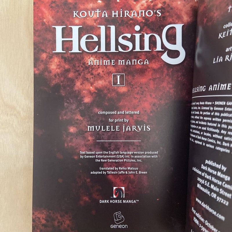 Hellsing Anime Manga Volume 1