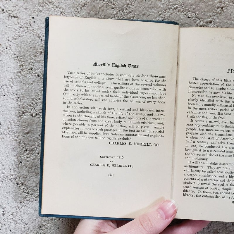 Selections from the Writings and Addresses of Abraham Lincoln (Merrill's English Texts Edition, 1909)