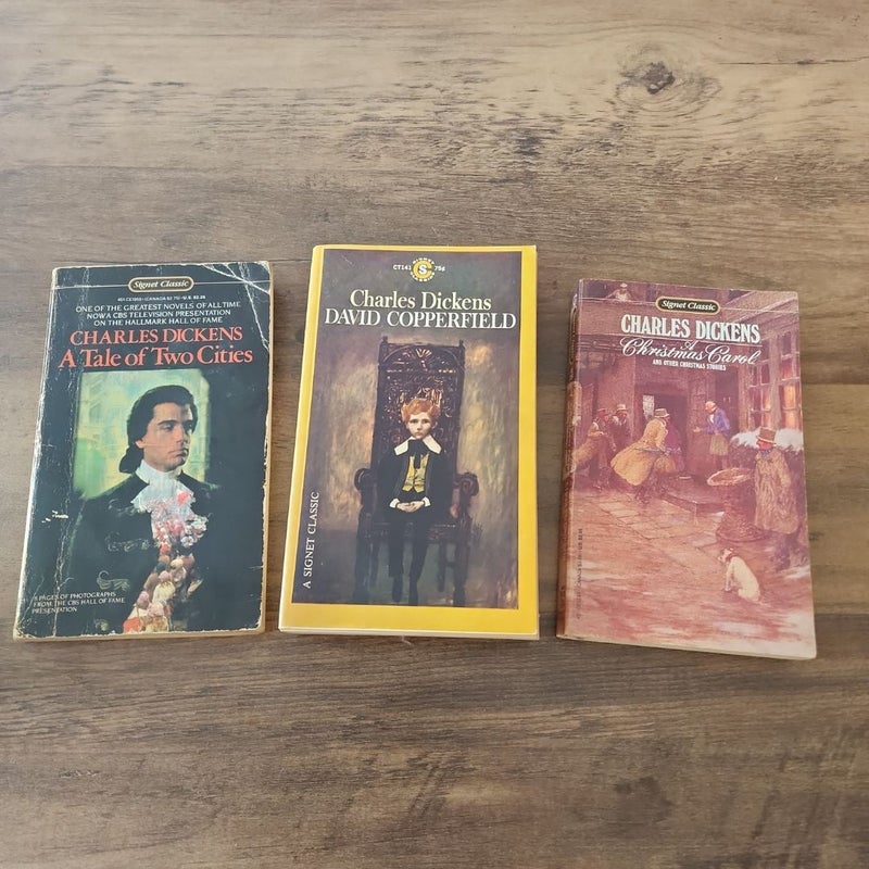 Lot of 3 Vintage Charles Dickens Books