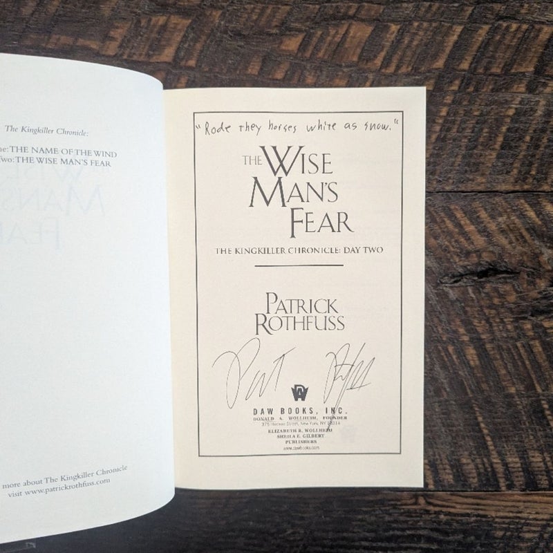 The Wise Man's Fear - SIGNED 1st Edition/6th Printing