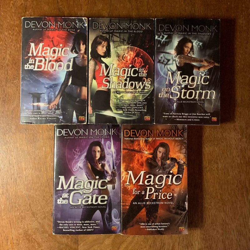 Devon Monk 5 Book Collection: Magic in the Blood, Magic in the Shadows, Magic on the Storm, Magic at the Gate, Magic for a Price