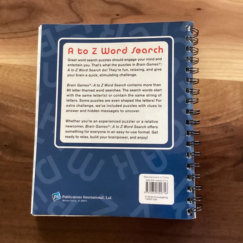 Brain Games a to Z Word Search by Publications International