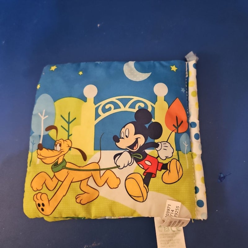 Disney Baby Mickey Mouse & Pluto Squeaking Softbook w/Teether
