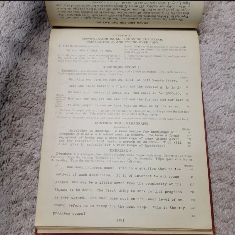 Vintage 20th Century Typewriting: Two-Year Course by Lessenberry & Jevon 1938