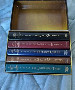 Percy Jackson and the Olympians hardcover book set with exclusive steamer trunk