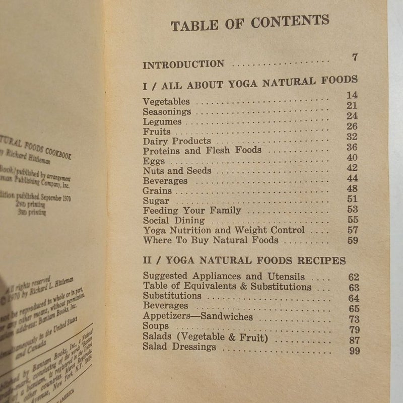 Yoga Natural Foods Cookbook