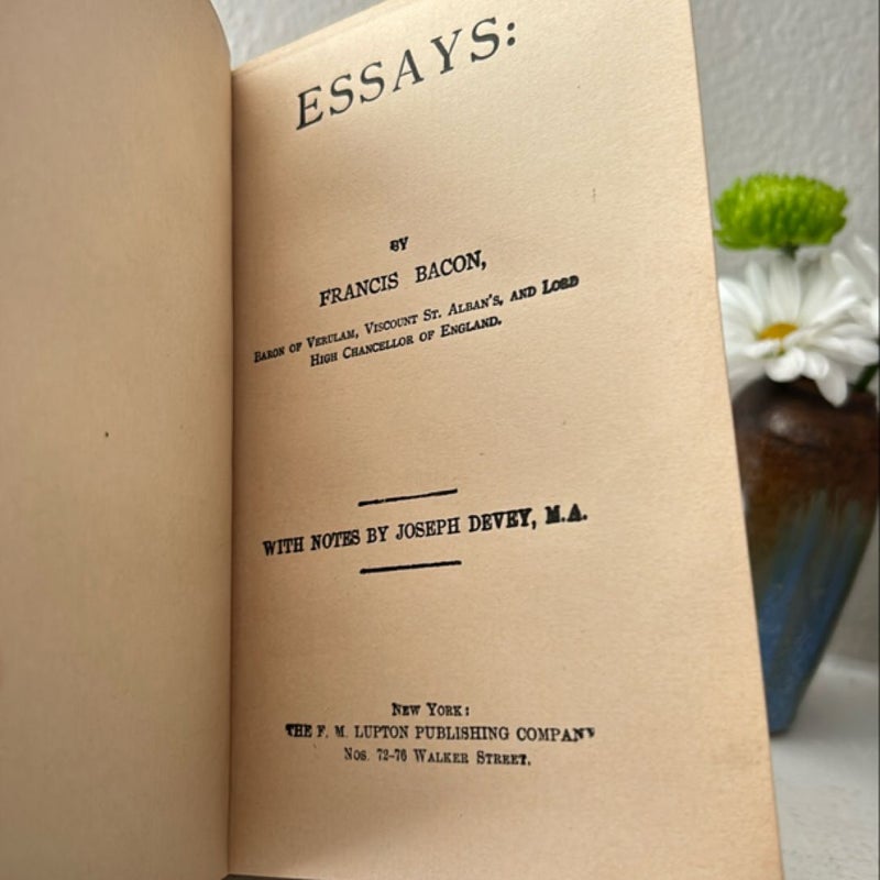 🌟 Bacon’s Essays (Vintage 1894-1899)