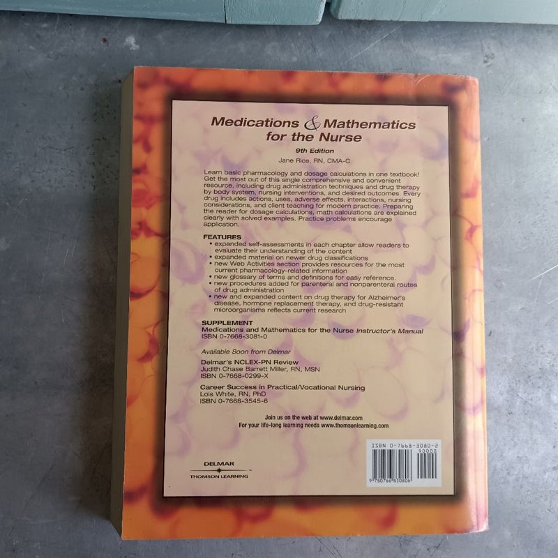 Medications and Mathematics for the Nurse