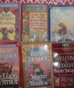 6 Redwall Book Lot,  Martin the Warrior, Long Patrol, Pearls of Lutra, Mossflower