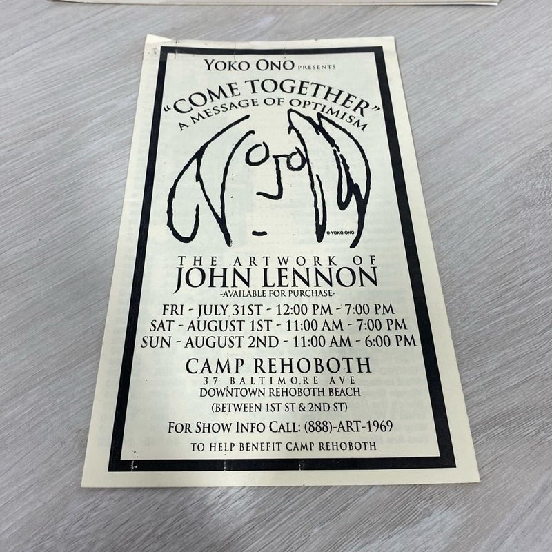 Rare John Lennon Yoko Ono Bag One Illustrated Art Portfolio Book & RARE Brochure