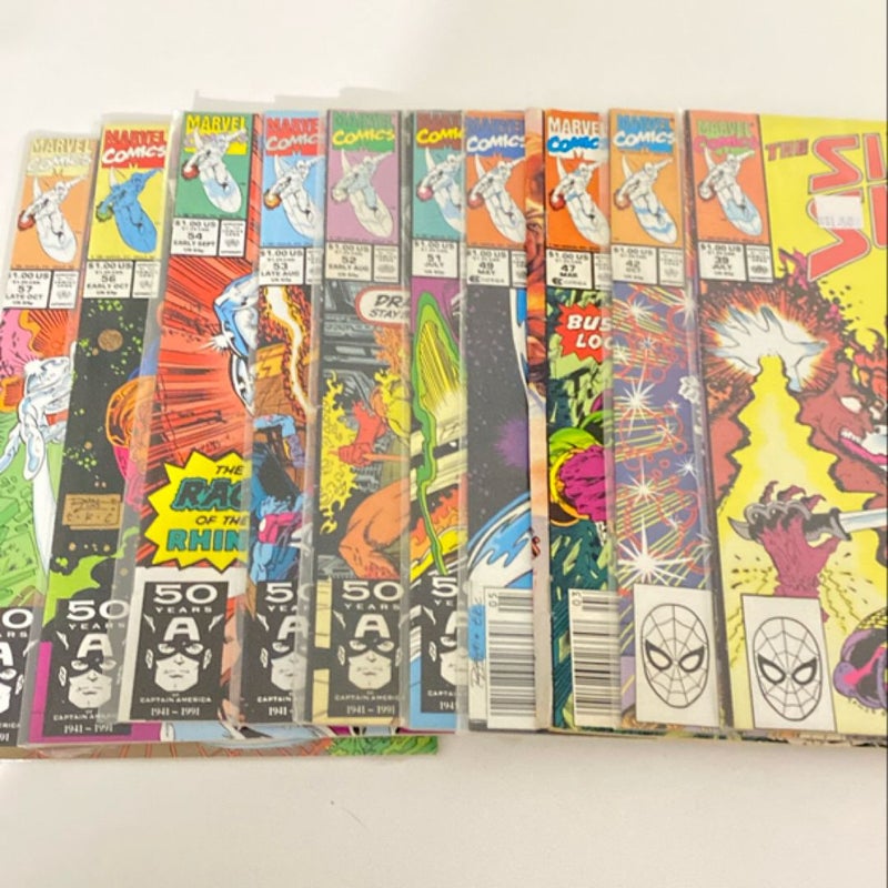 Silver surfer 1990-1991 lot #39,42,47,49,51,52,53,54,56,57