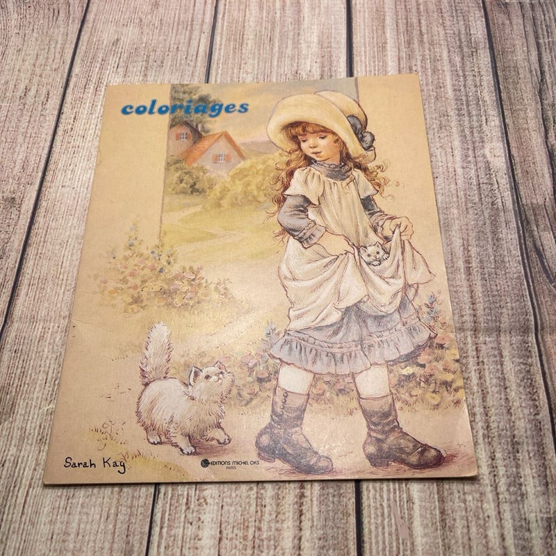 Sarah Kay Coloriages VTG Coloring Booklet Includes Full Color Images Very Rare