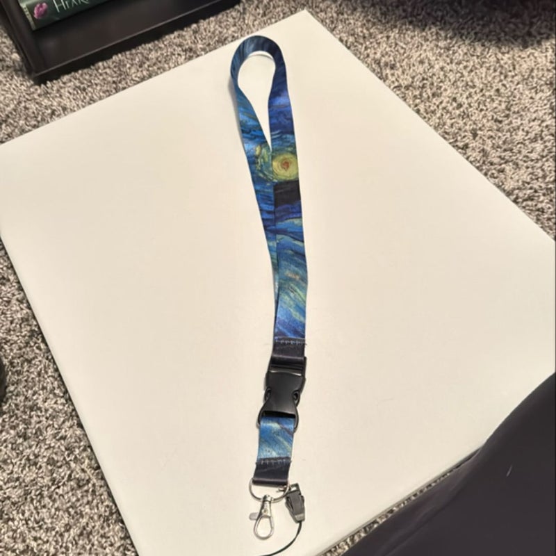 Van Gogh lanyard key chain starry night themed 