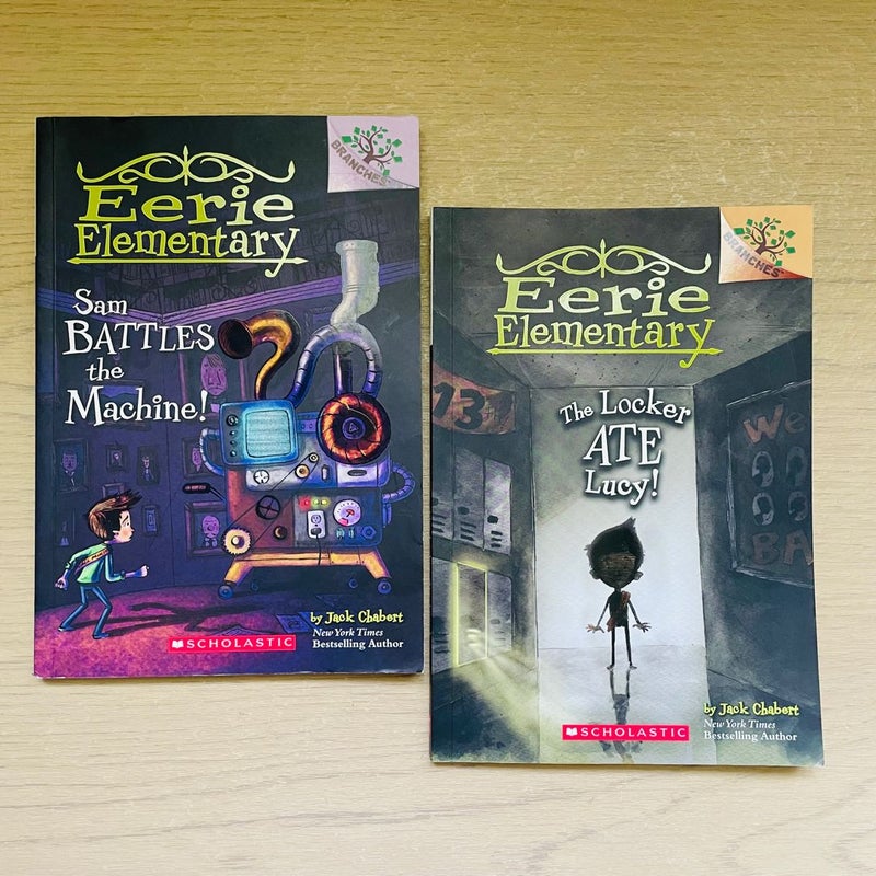 Eerie Elementary Bundle-Lot of 4; The Locker Ate Lucy (2), The Science Fair is Freaky (4), Sam Battles the Machine (6), The Art Show Attacks (9)
