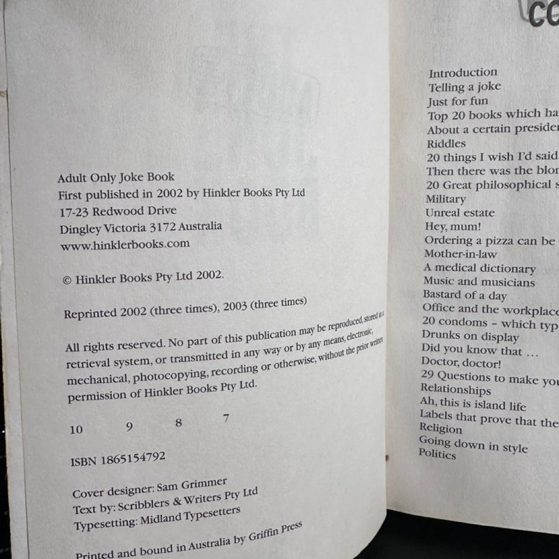 The Adults Only Joke Book