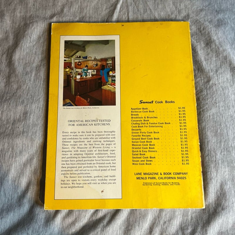 Vintage 1972 Sunset Oriental Cook Book Chinese, Japanese, Korean 