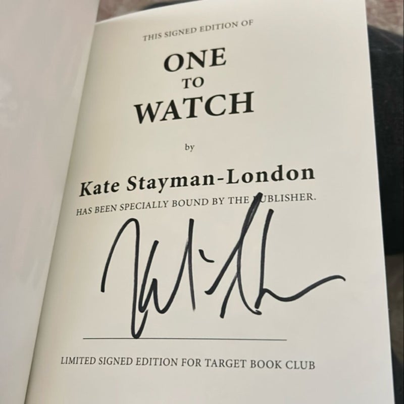 One To Watch SIGNED COPY