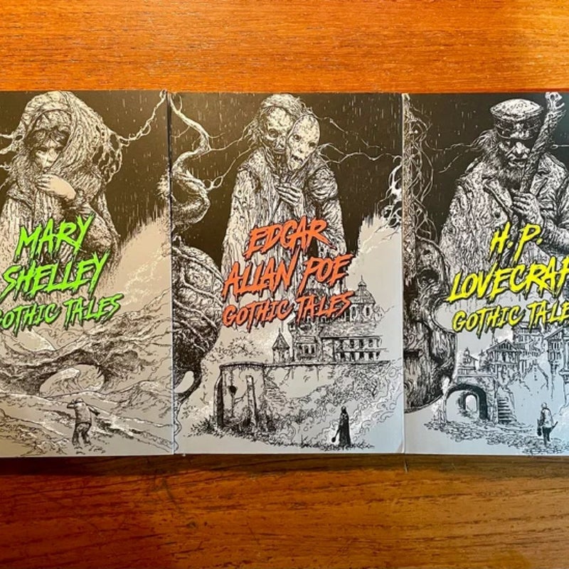 Gothic Tales: Mary Shelley Edgar Allan Poe H.P. Lovecraft Short Story Collections Pocket Sized Paperbacks Set 