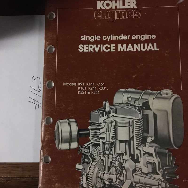 single cylinder engine service manual models k91, k141, k161, k81, k241, k301, k321 & k341