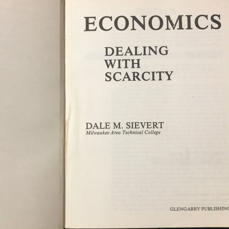 Economics Dealing With Scarcity 