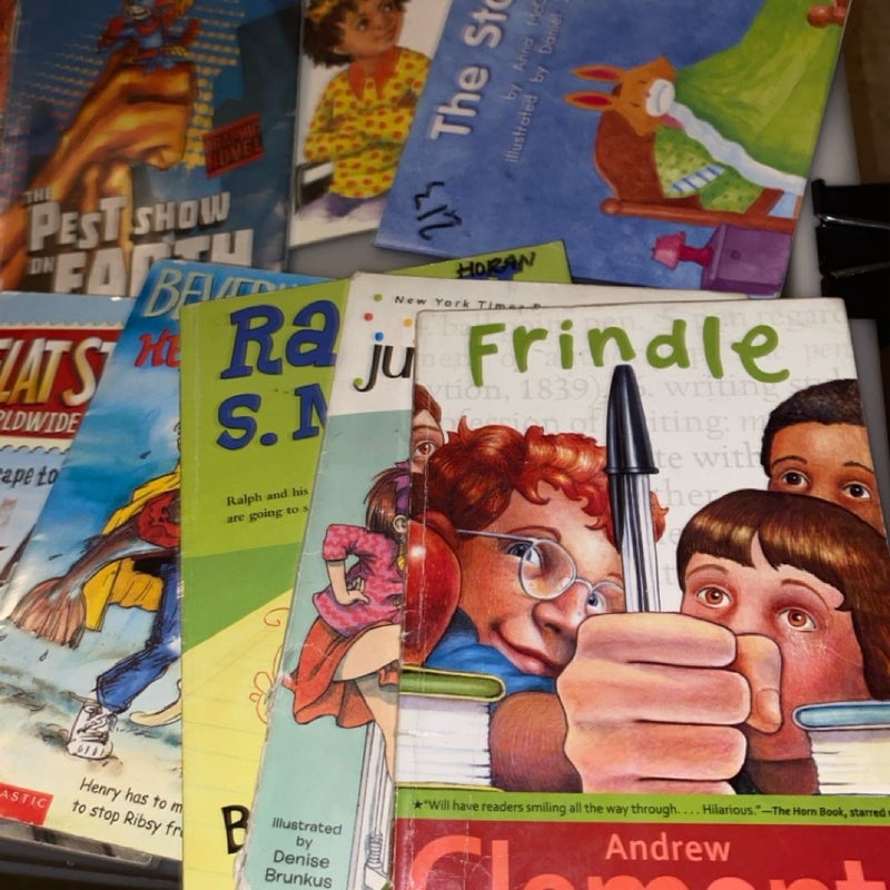 Kids book bundle featuring Junie B Jones, and Flat Stanley