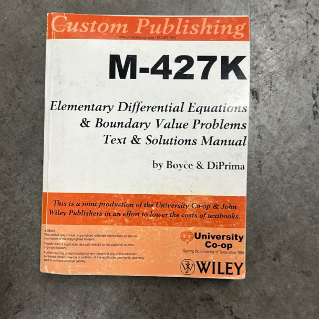 Elementary Differential Equations and Boundary Value Problems