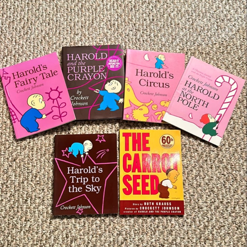 Lot of Crockett Johnson books (Harold’s and the purple crayon series and carrot seed) 